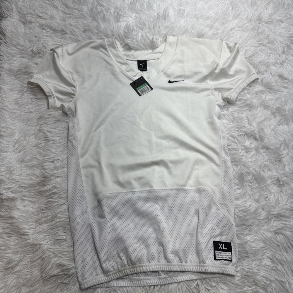 Vintage Y2K Nike Blank Football Jersey Men's XL White Deadstock New With Flaws**